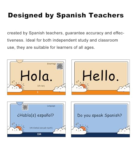 Docdeer 500 Spanish Phrases Flash Cards Flashcards for Adults Beginners Learn Spanish Phrases for Beginners - Image 5