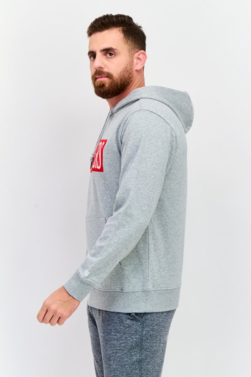 SKECHERS Men Sportswear Fit Embroidered Logo Outdoor Hooded Sweatshirt, Grey - Image 2