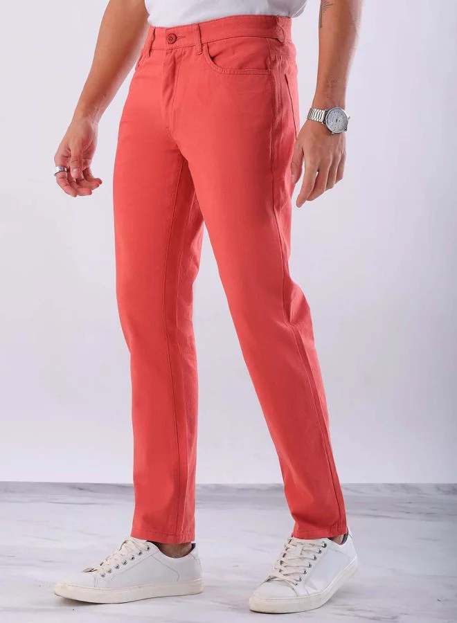 HARDSODA Men Slim Fit Solid Mid-Rise Chinos