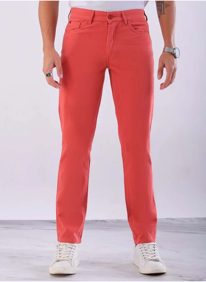 هاردسودا Men Slim Fit Solid Mid-Rise Chinos