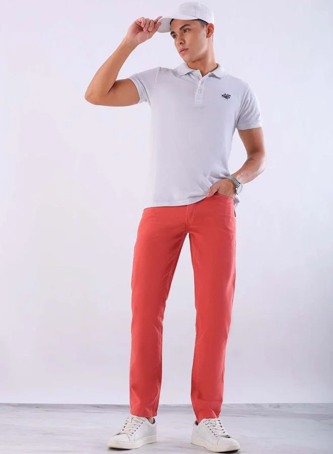 HARDSODA Men Slim Fit Solid Mid-Rise Chinos