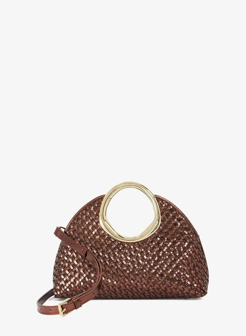 Embellished Handle Detail Clutch