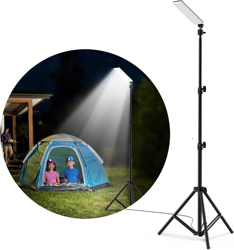 Camping Light LED Work Light with Adjustable Tripod Stand - Portable USB Powered Outdoor Lights for Camping, BBQ, Emergency, 1680 Lumen - Image 1