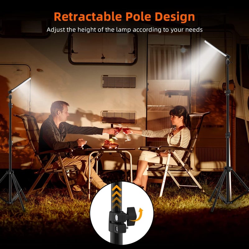 Camping Light LED Work Light with Adjustable Tripod Stand - Portable USB Powered Outdoor Lights for Camping, BBQ, Emergency, 1680 Lumen - Image 4