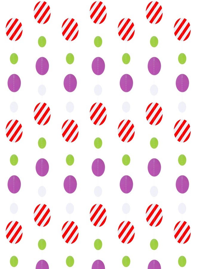 WinnerWhy 5 Pcs Cartoon Style Birthday Party Decorations Cow Print Polka Dots Garland Toy Themed Red Green Stripe Polka Dot Decorations Garlands Cartoon Style Birthday Party Decorations Supplies - Image 1