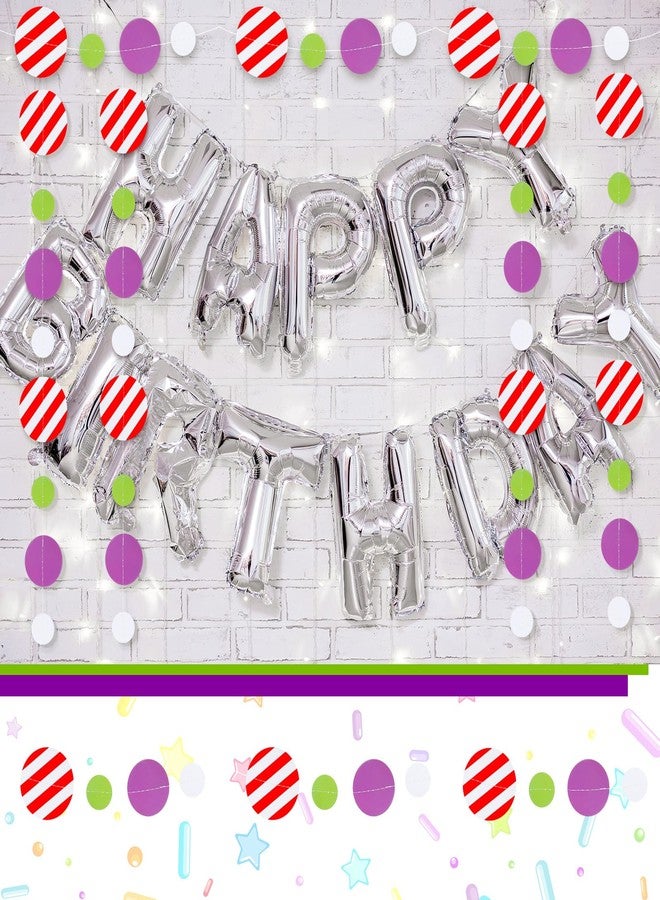 WinnerWhy 5 Pcs Cartoon Style Birthday Party Decorations Cow Print Polka Dots Garland Toy Themed Red Green Stripe Polka Dot Decorations Garlands Cartoon Style Birthday Party Decorations Supplies - Image 5