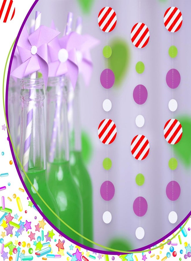 WinnerWhy 5 Pcs Cartoon Style Birthday Party Decorations Cow Print Polka Dots Garland Toy Themed Red Green Stripe Polka Dot Decorations Garlands Cartoon Style Birthday Party Decorations Supplies - Image 4