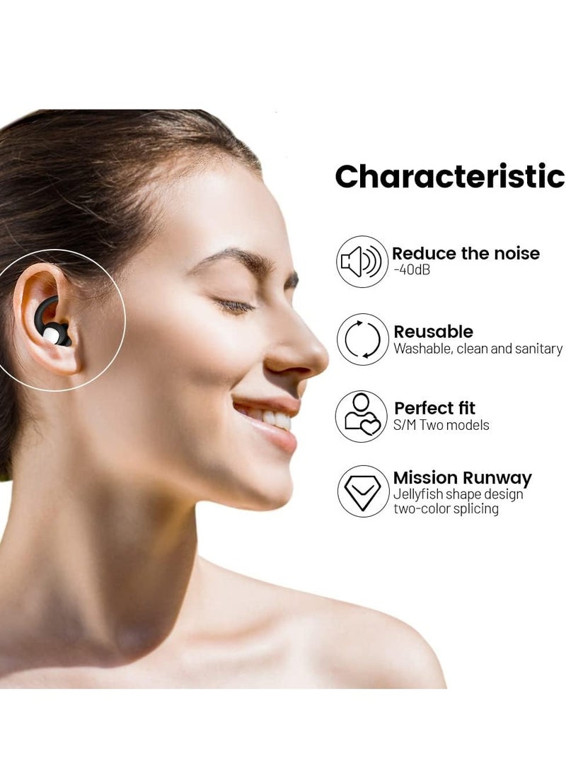 GUDOO - Ear Plugs For Sleeping Super Soft Silicone Reusable Earplugs For Noise Cancelling- Black - Image 1