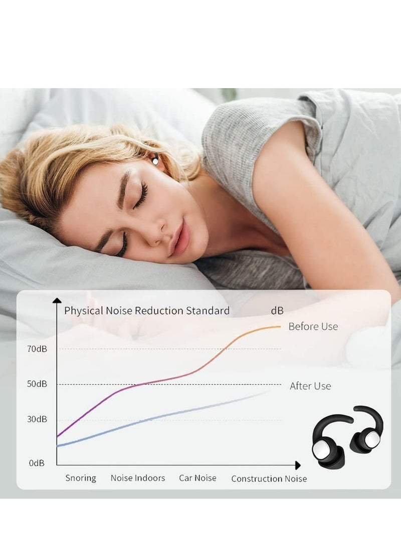 GUDOO - Ear Plugs For Sleeping Super Soft Silicone Reusable Earplugs For Noise Cancelling- Black - Image 1
