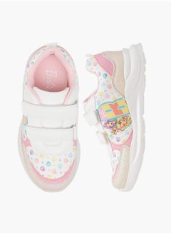 Barbie Girls Printed Sneakers with Hook and Loop Closure  - Image 1