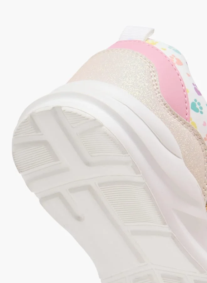 Barbie Girls Printed Sneakers with Hook and Loop Closure
