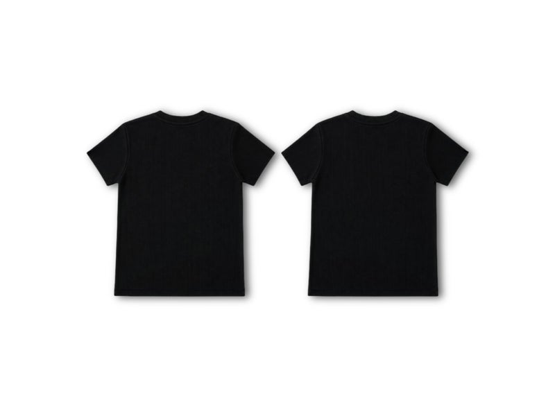 Ourkids Unisex Cotton Short-Sleeved Ribbed Thermal Top – Black (Pack Of 2) - Image 3