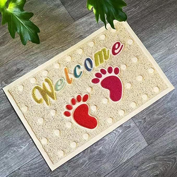 BIRZAR Welcome Door Mat Floor Mat Anti Skip Mat for Living Room Home Entrance Mat Non Slip Welcome Mat Door Rug Mat Doormat Water Absorbent Easy to Wash Pack of 1 Multicolor - Image 1