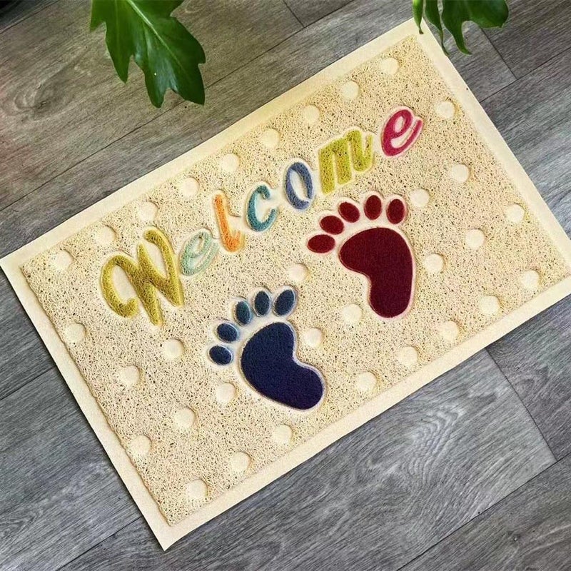 BIRZAR Welcome Door Mat Floor Mat Anti Skip Mat for Living Room Home Entrance Mat Non Slip Welcome Mat Door Rug Mat Doormat Water Absorbent Easy to Wash Pack of 1 Multicolor - Image 4