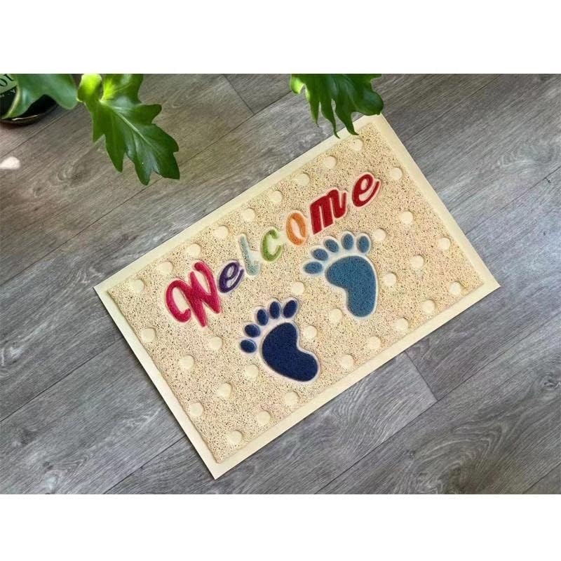 BIRZAR Welcome Door Mat Floor Mat Anti Skip Mat for Living Room Home Entrance Mat Non Slip Welcome Mat Door Rug Mat Doormat Water Absorbent Easy to Wash Pack of 1 Multicolor - Image 5