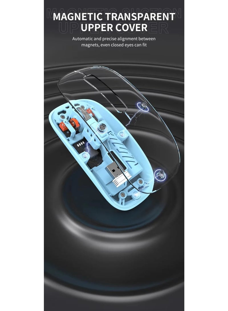 Transparent Wireless Bluetooth Mouse – Rechargeable Silent Multi-Device Pairing with Adjustable DPI  - Image 5