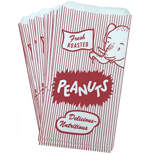 Outside the Box Papers Paper Peanut Bags - Red White - 100 Pack - Image 1