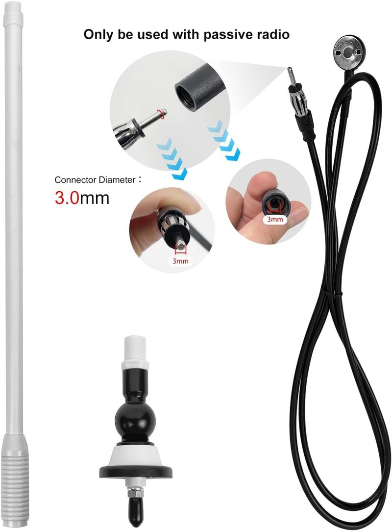 Herdio Waterproof Marine Antenna Rubber Duck Dipole Flexible Mast FM AM Antenna for Boat Radio Car ATV UTV RZR SPA - Image 1