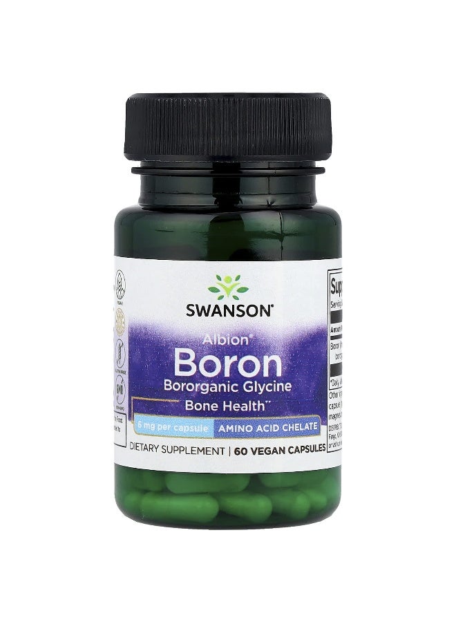 SWANSON Swanson, Albion® Boron, 6 mg, 60 Vegan Capsules  - Image 1