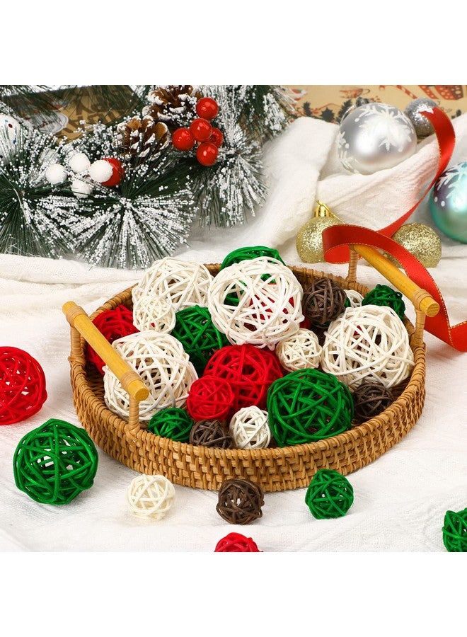SANNIX 40Pcs Christmas Decorations Rattan Wicker Balls Hanging Ornaments Vase Bowl Fillers for Wedding Christmas Party Home Decor Table Tree Decorations - Image 4