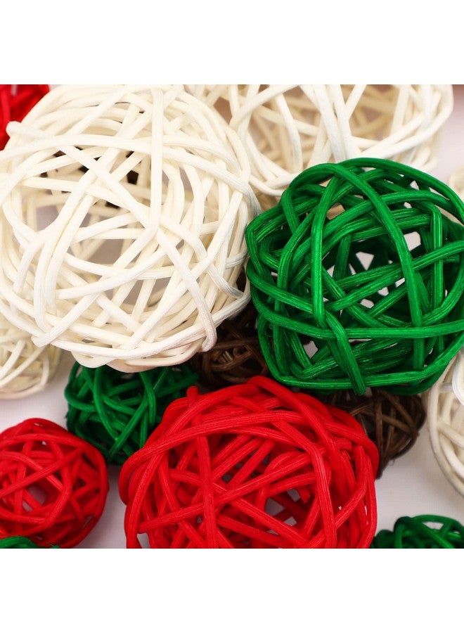 SANNIX 40Pcs Christmas Decorations Rattan Wicker Balls Hanging Ornaments Vase Bowl Fillers for Wedding Christmas Party Home Decor Table Tree Decorations - Image 3