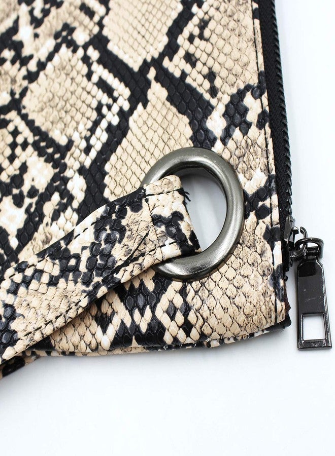 Suillty Women's Oversized Snakeskin Clutch Envelope Bag Messenger Handbag Tote Wristlet Bag - Image 3