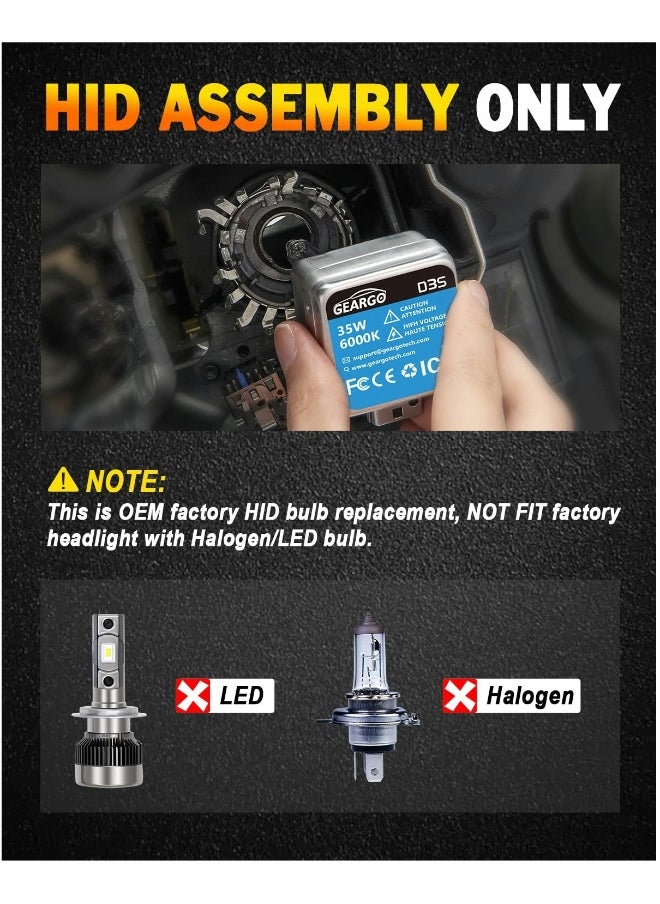 Generic HID Headlight Bulb, D3S 500% Brightness 16000LM, 6000K White, OEM Xenon Replacement Bulbs Plug and Play 66340 42403 42302（2 PCS）  - Image 4