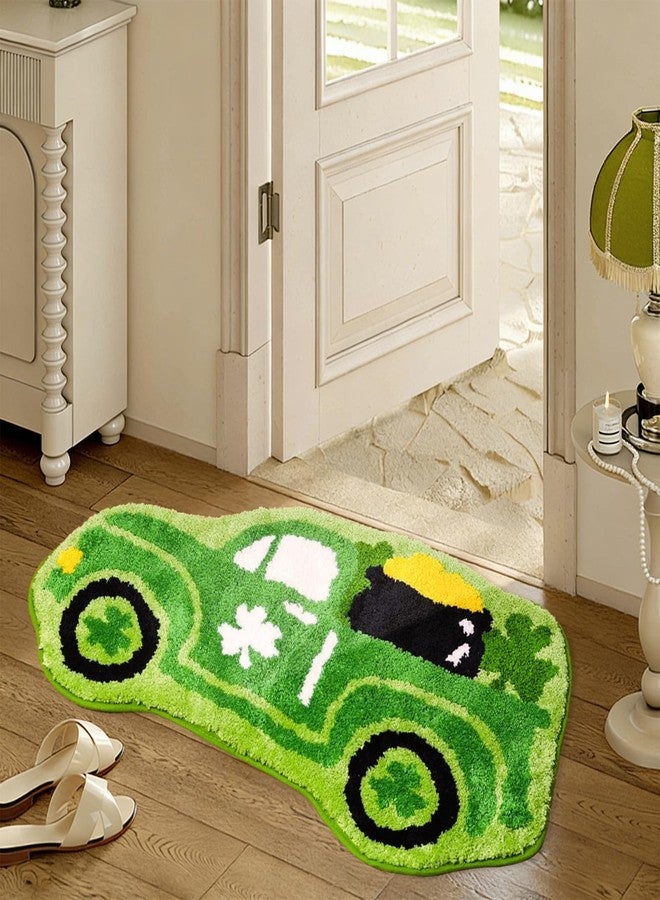 ATJUMP St. Patrick's Day Tufted Rug - 18x31 Inch Non-Slip Shamrock Mat, Absorbent & Warm Holiday Decor - Image 1