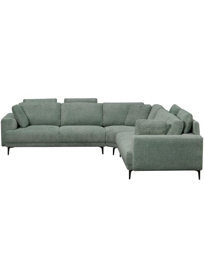 Comfynest Comfynest Oracion 7Seater Sectional Corner Fabric Sofa With 5Year Warranty 624X110X92Cm Green - Image 2