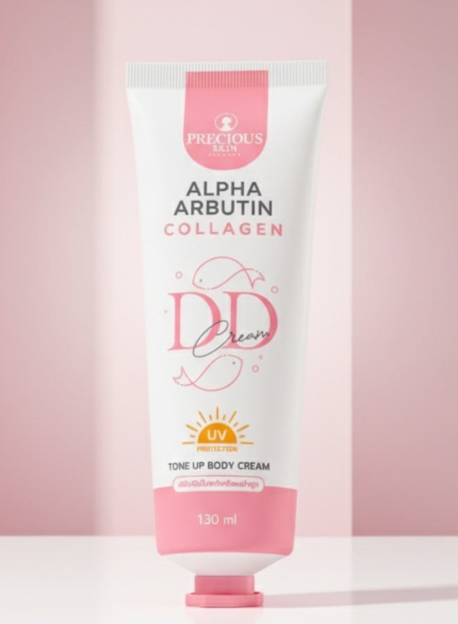 بريشيس سكين كريم الجسم دي دي ألفا أربوتين بالكولاجين 130 مل لتفتيح وتوحيد لون البشرة وترطيبها وشدها - Image 1