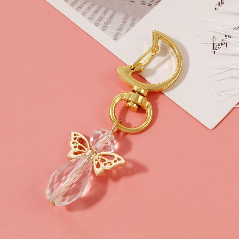 20 Pieces Gold Yellow Metal Wing Keychain With Organdy Bags And Thank You Cards Perfect For Events Wedding Party Favors - Image 2