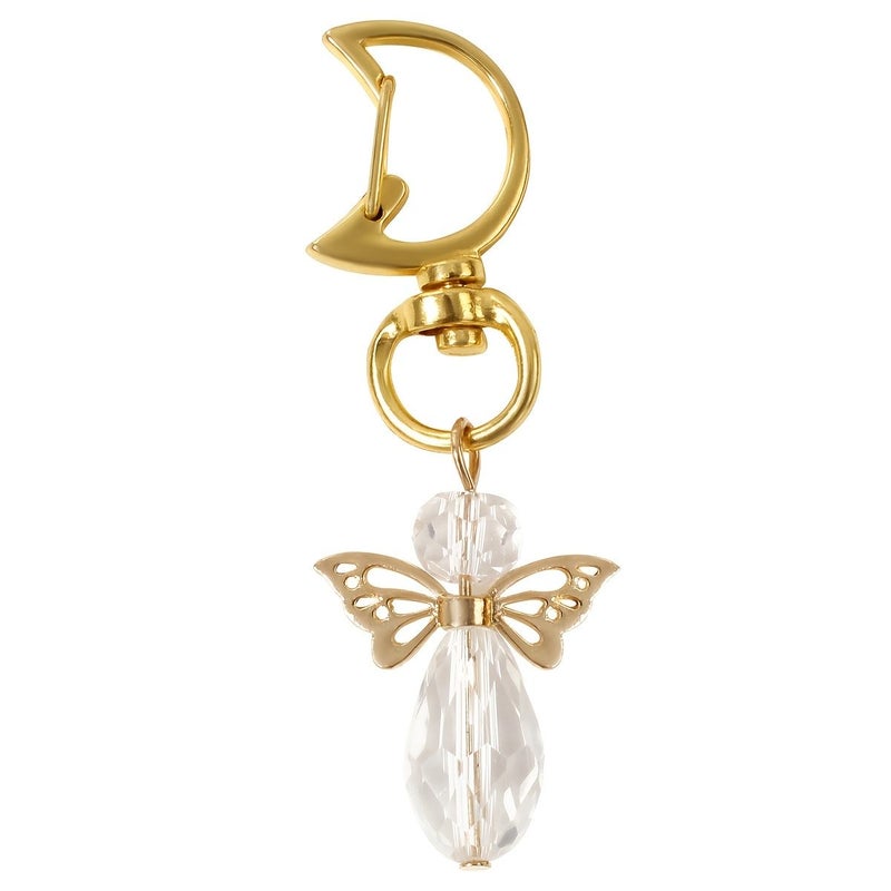 20 Pieces Gold Yellow Metal Wing Keychain With Organdy Bags And Thank You Cards Perfect For Events Wedding Party Favors - Image 4