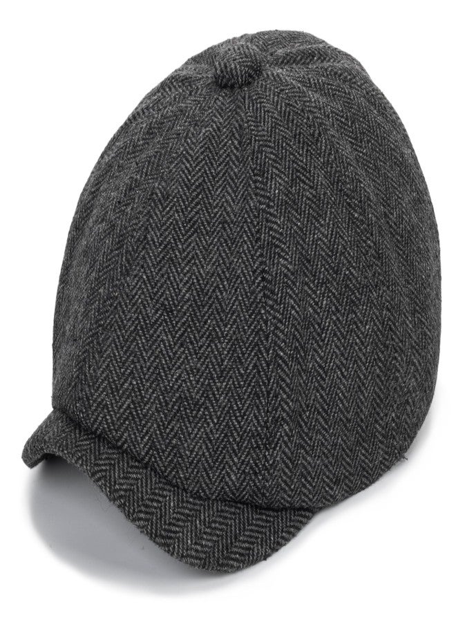 CaySep Kids Vintage Newsboy Cap Beret-Cabbie-Hat-Pageboy-Caps Tweed Flat Driver Hat for Boys Girls 4-9 Years Navy Blue - Image 3