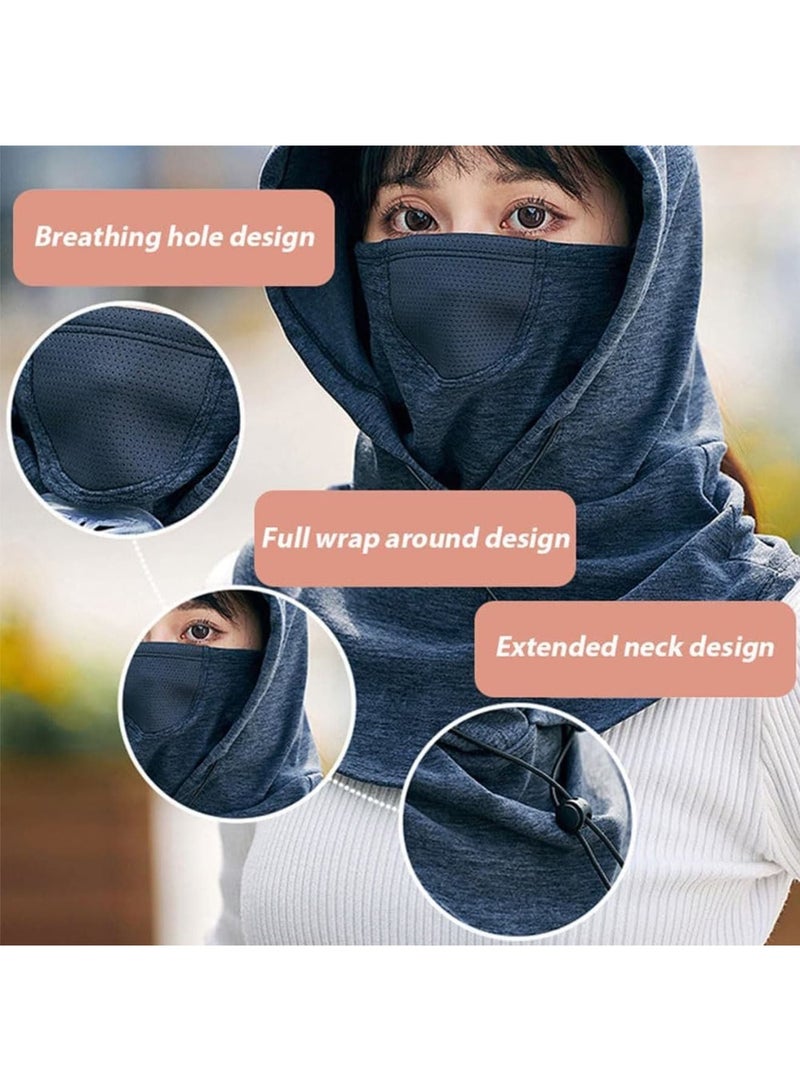 SOLARAE Cycling Cold Protection Mask, Cold Weather Fleece Ski Mask, Adjustable Warm Face Cover Hat Cap, Face Cover Scarf, Neck Warmer Scarf Helmet Hood for Men and Women, Grey - Image 2