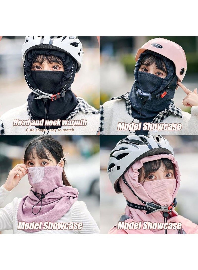 SOLARAE Cycling Cold Protection Mask, Cold Weather Fleece Ski Mask, Adjustable Warm Face Cover Hat Cap, Face Cover Scarf, Neck Warmer Scarf Helmet Hood for Men and Women, Grey - Image 4