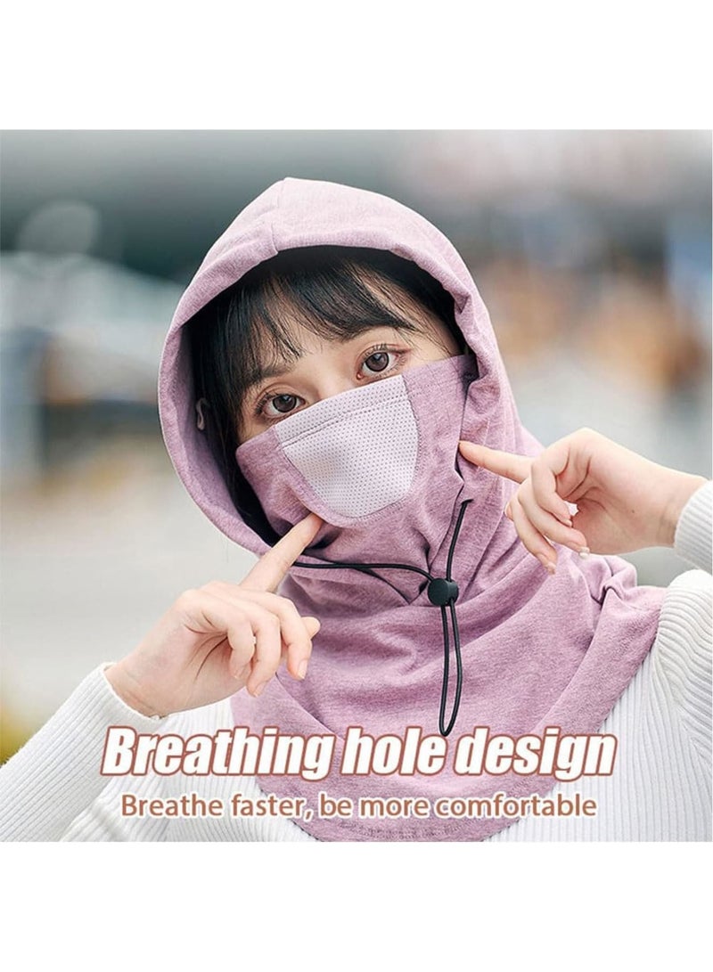 SOLARAE Cycling Cold Protection Mask, Cold Weather Fleece Ski Mask, Adjustable Warm Face Cover Hat Cap, Face Cover Scarf, Neck Warmer Scarf Helmet Hood for Men and Women, Grey - Image 3