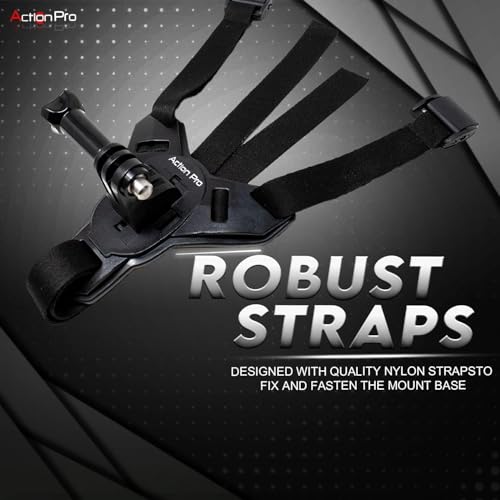 Action Pro حامل حزام الذقن لخوذة Action Pro مع خطاف J مع برغي متوافق مع جميع الهواتف الذكية وGoPro 13 12 11 10 9 8 7 5 4 | SJCAM | DJI Osmo | Insta360 X4 X3 X2 وكاميرات الحركة الأخرى (أسود 2.0) - Image 4