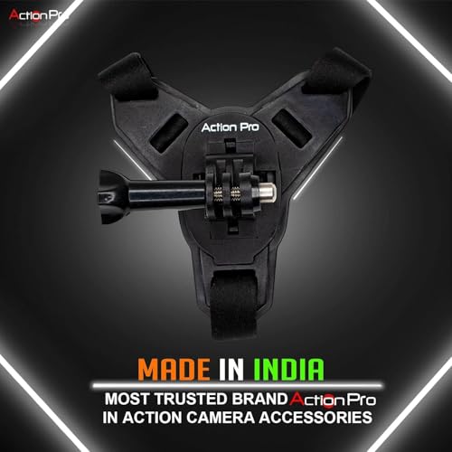 Action Pro حامل حزام الذقن لخوذة Action Pro مع خطاف J مع برغي متوافق مع جميع الهواتف الذكية وGoPro 13 12 11 10 9 8 7 5 4 | SJCAM | DJI Osmo | Insta360 X4 X3 X2 وكاميرات الحركة الأخرى (أسود 2.0) - Image 2