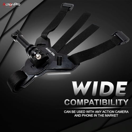 Action Pro حامل حزام الذقن لخوذة Action Pro مع خطاف J مع برغي متوافق مع جميع الهواتف الذكية وGoPro 13 12 11 10 9 8 7 5 4 | SJCAM | DJI Osmo | Insta360 X4 X3 X2 وكاميرات الحركة الأخرى (أسود 2.0) - Image 3