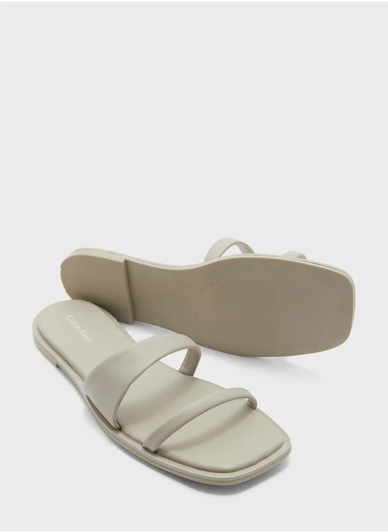 CALVIN KLEIN Double Strap Flat Sandals