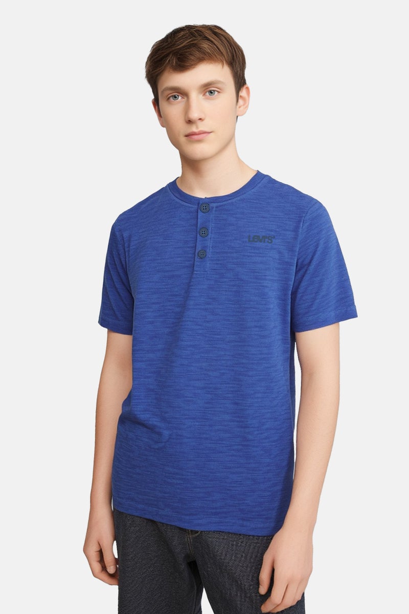 Levi's تي شيرت قصير الأكمام للأطفال الأولاد بشعار العلامة التجارية، أزرق داكن - Image 1