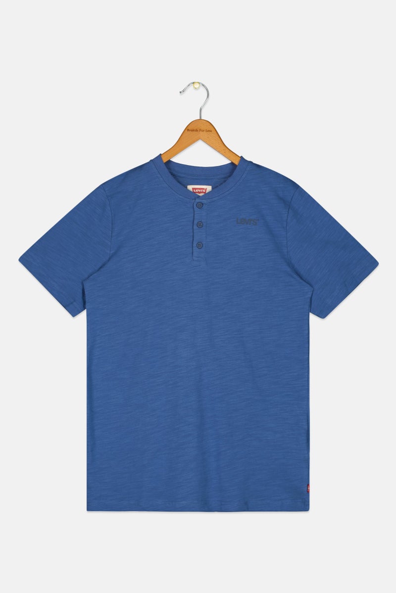 Levi's تي شيرت قصير الأكمام للأطفال الأولاد بشعار العلامة التجارية، أزرق داكن - Image 2