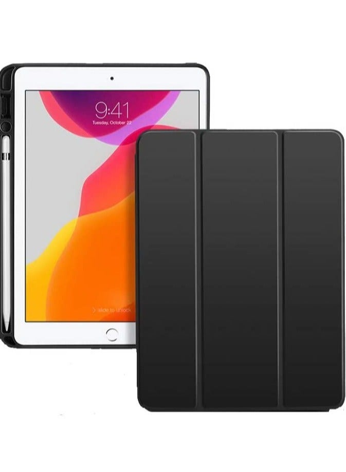 ELTRAZONE Soft Smart Case with Pencil Holder Foldable Stand Compatible with iPad 10.2 Inch 9th / 8th / 7th Generation 2021/2020 / 2019, iPad Air 3rd Generation, iPad Pro 10.5 Inch (Black) - Image 1
