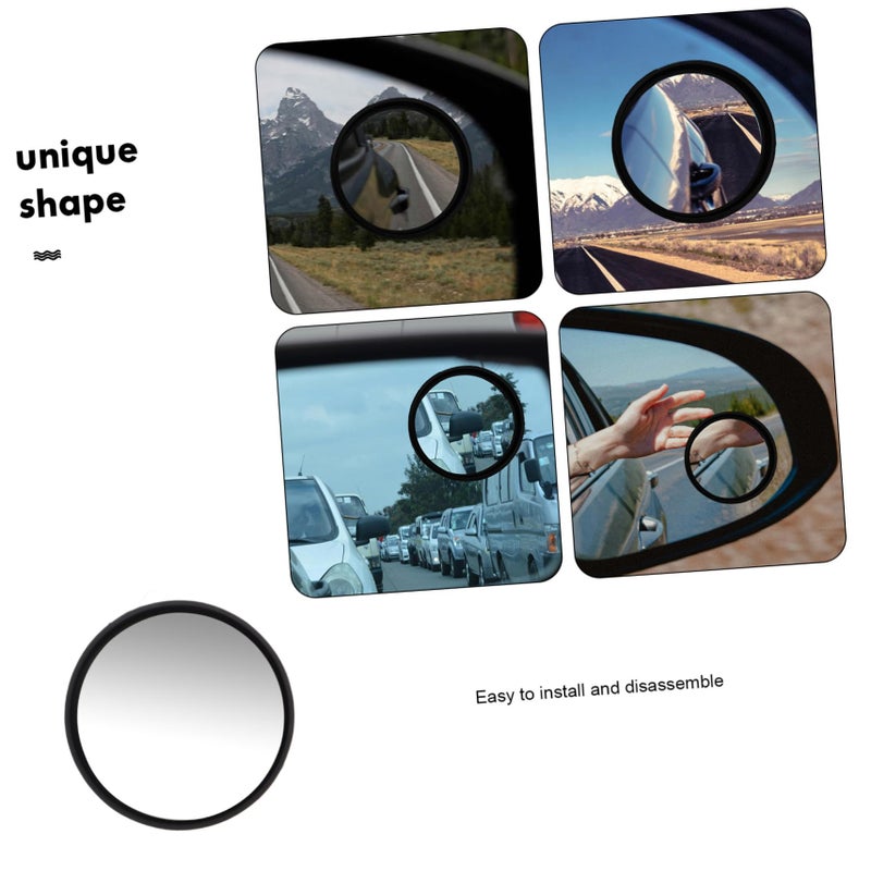 Adjustable Convex Blind Spot Mirrors with Suction Cup Wide Angle Rear View for Car SUV Van Truck Black - Image 4