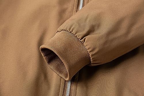XiaoYouYu Men's Bomber Jacket Fashion Stylish Lightweight Windbreaker Spring Fall Casual Jackets for Men Coffee Medium - Image 5
