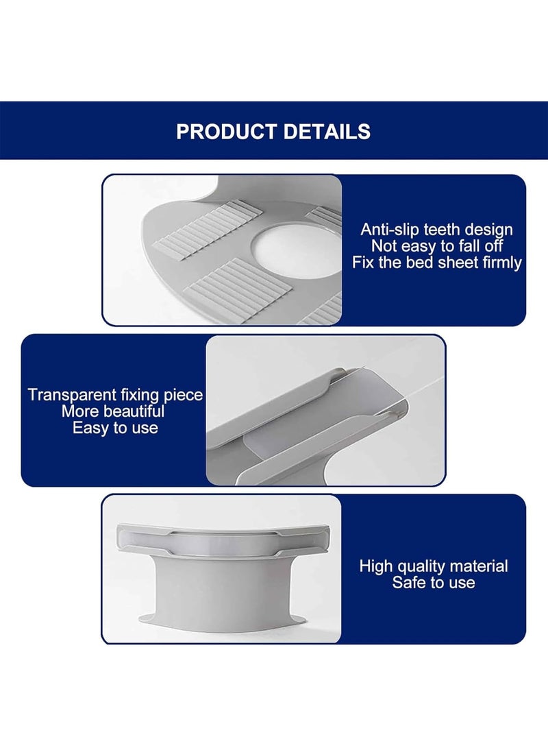 شو وو مجموعة حامل ملاءات السرير من 4 قطع، مثبتات ملاءات سرير متينة بقفل مانع للانزلاق، مشابك ملاءات سرير مع شرائط قفل، حاملات ملاءات زاوية لجميع أحجام المراتب والبطانيات والفراش - Image 3
