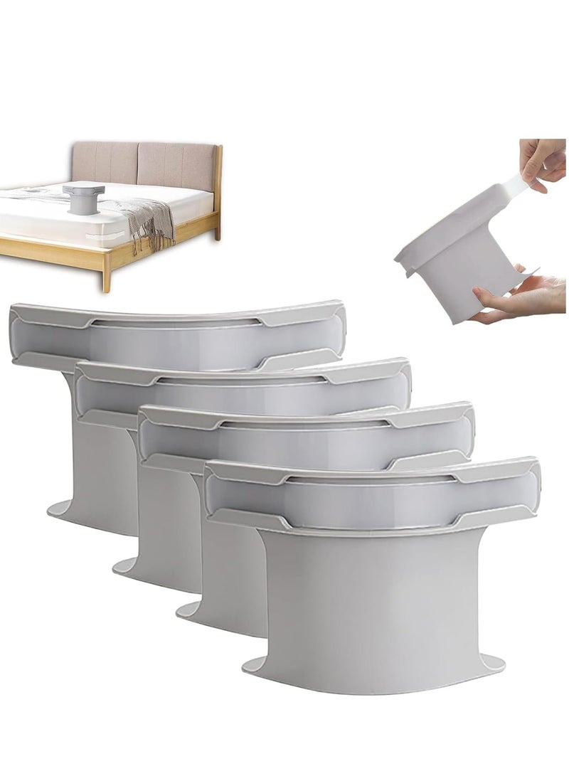 شو وو مجموعة حامل ملاءات السرير من 4 قطع، مثبتات ملاءات سرير متينة بقفل مانع للانزلاق، مشابك ملاءات سرير مع شرائط قفل، حاملات ملاءات زاوية لجميع أحجام المراتب والبطانيات والفراش - Image 1