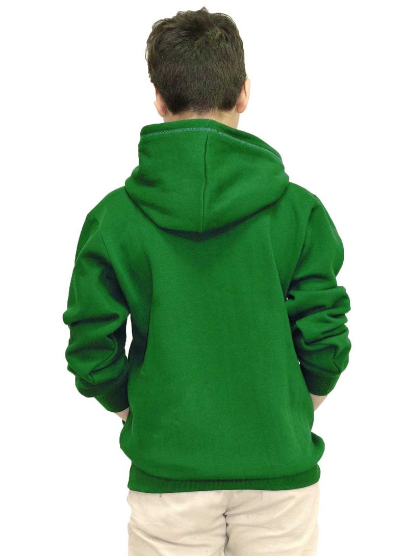 OneHand Hoodie Melton Cotton For Kids - Green - Image 3