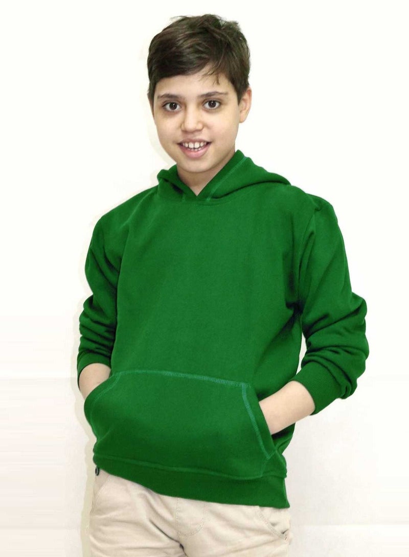 OneHand Hoodie Melton Cotton For Kids - Green - Image 1