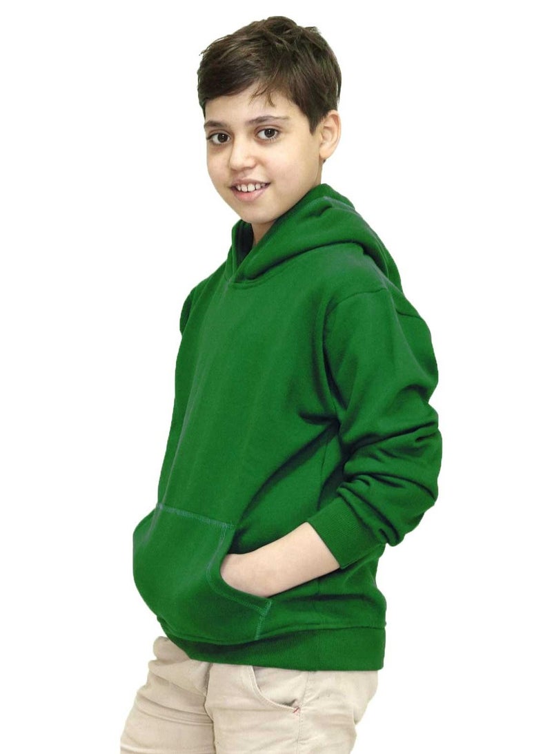 OneHand Hoodie Melton Cotton For Kids - Green - Image 2